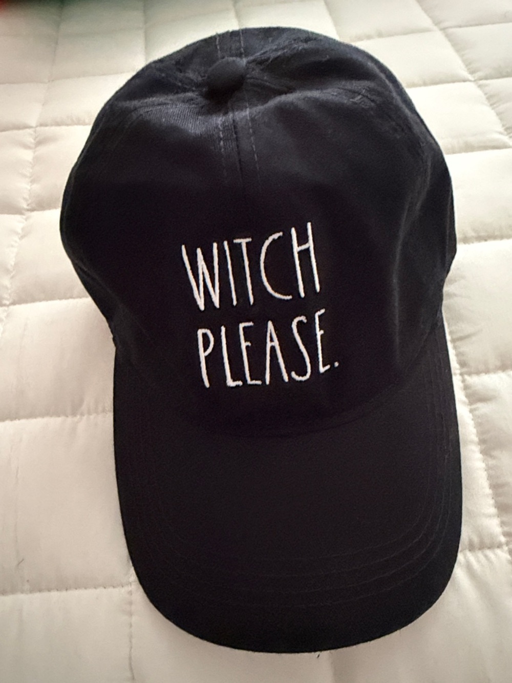 Rae Dunn “Witch Please” Black Cotton Embroidered Baseball Cap, Women’s